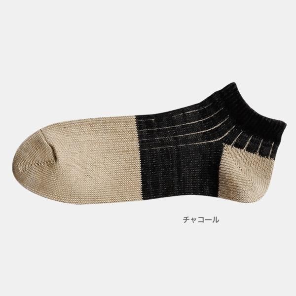 Nishiguchi Kutsushita リネンコットンアンクレット チャコール