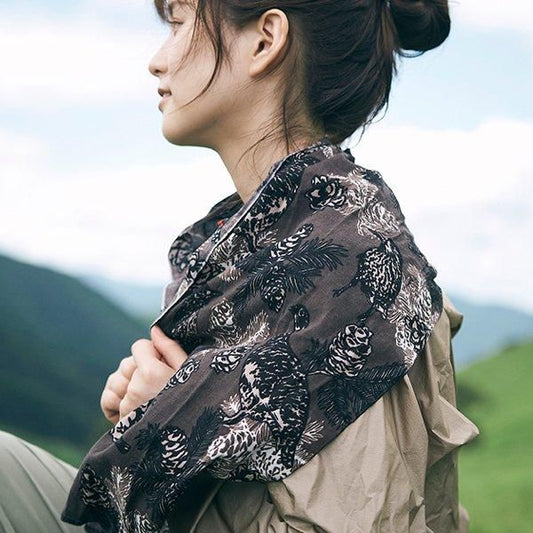 [店頭販売] CHAORAS  スポーツてぬぐい  ライチョウ&ホシガラス セピア