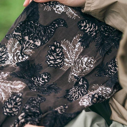 [店頭販売] CHAORAS  スポーツてぬぐい  ライチョウ&ホシガラス セピア