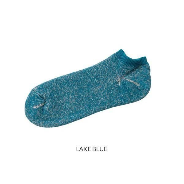Nishiguchi Kutsushita リネンコットンパイルアンクレット LAKE BLUE