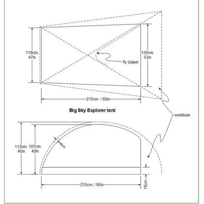 BIG SKY Soul 2P Tent 30cm Shorter Poles Bikepacking Version
