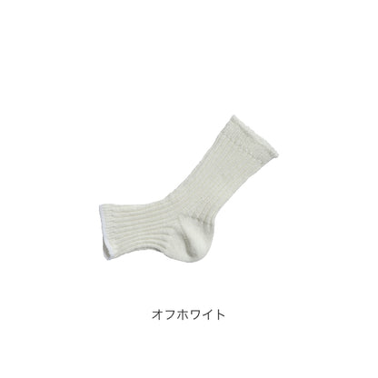 Nishiguchi Kutsushita リネンリブサンダルソックス オフホワイト